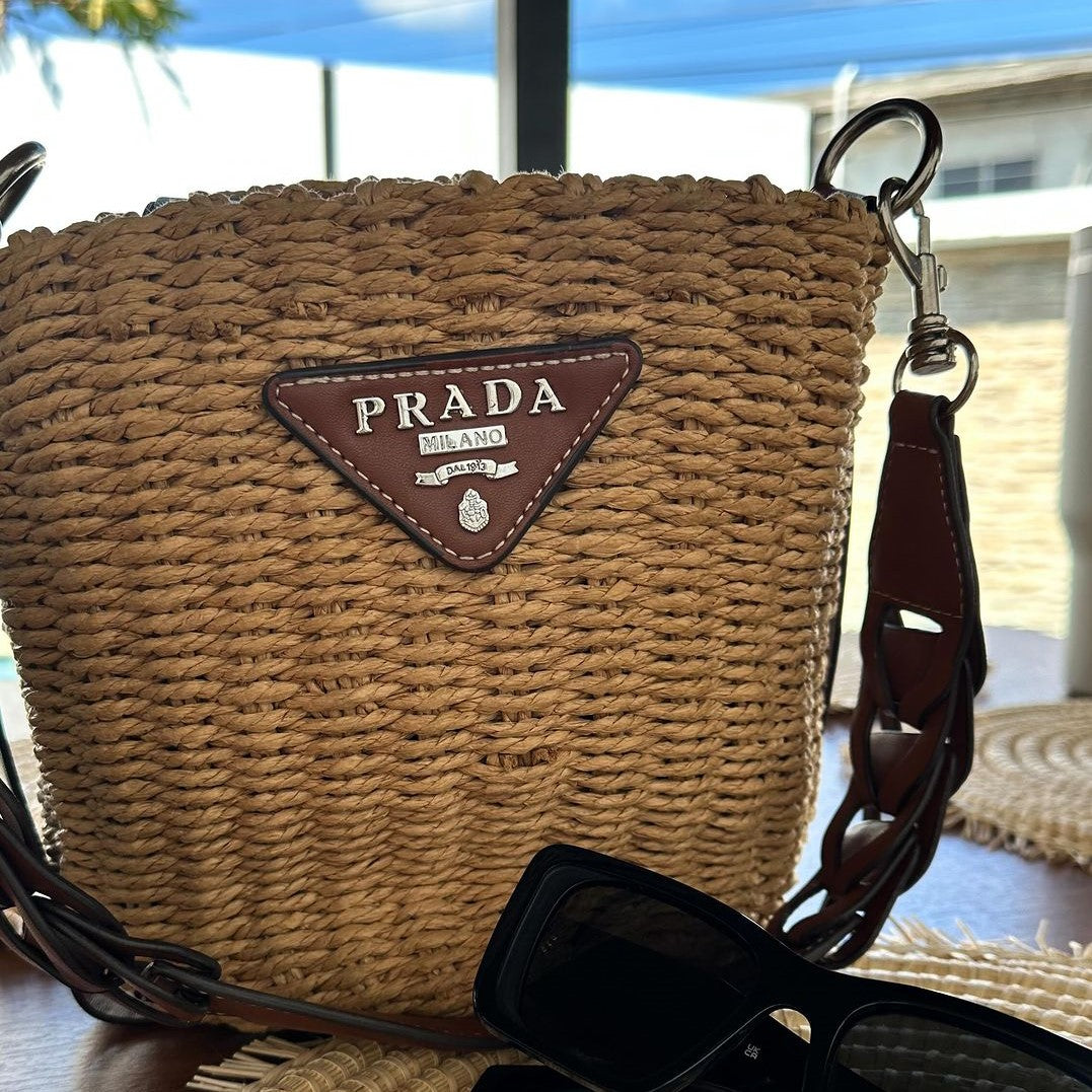 Prada Woven Bucket Bag