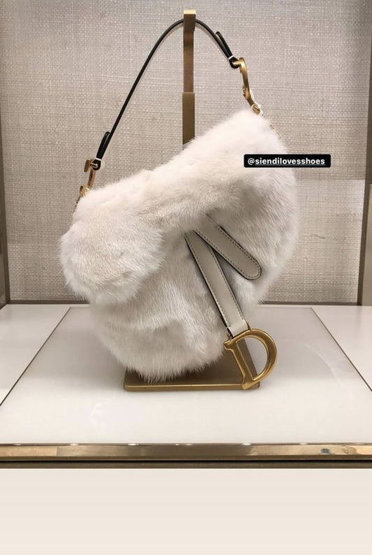 Dior Winter Saddle Bag In White