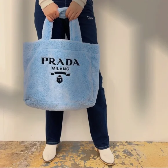 Terry Tote Prada Bag In Blue