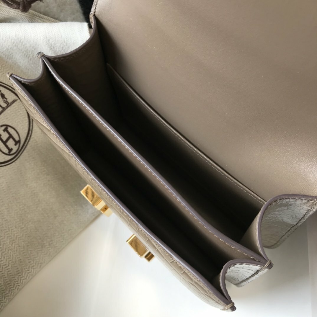 Hermes Mini Crossbody Bag 18cm Grey