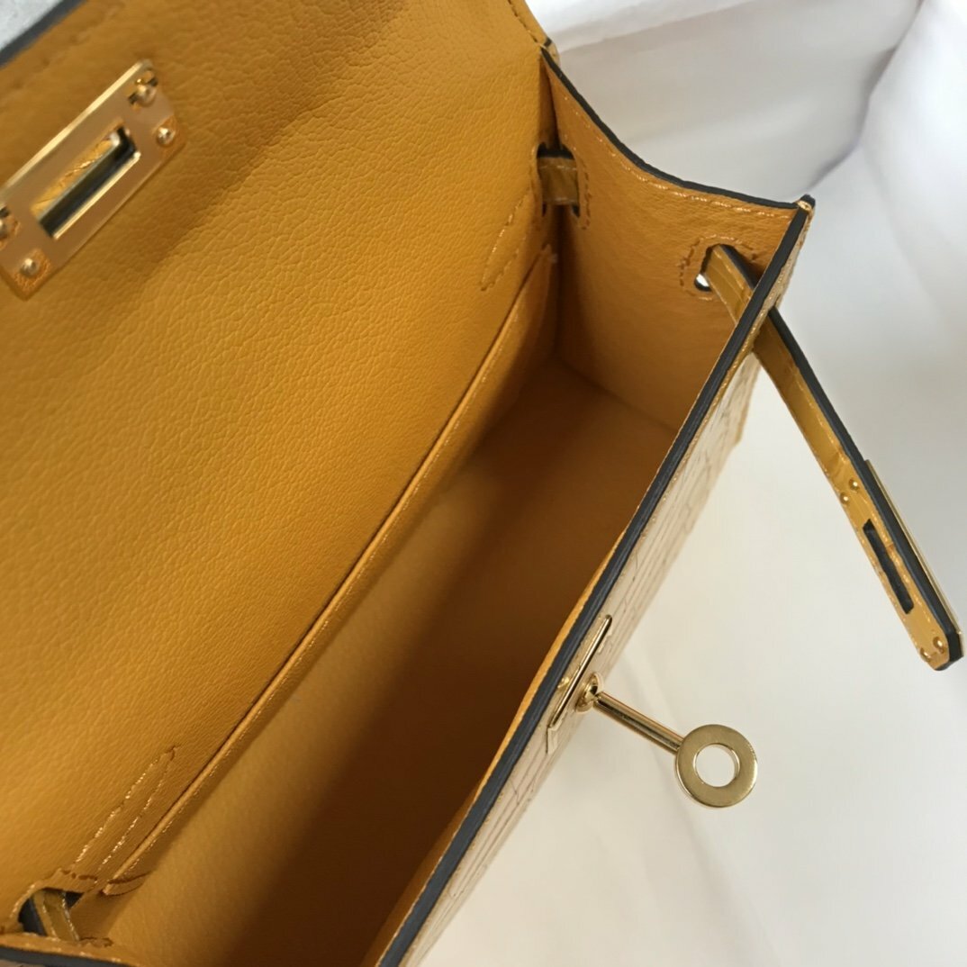 Hermes Handle Bag 19cm Yellow