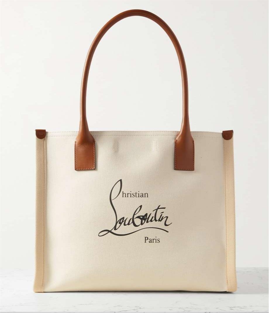 CHRISTIAN LOUBOUTIN Nastroloubi large leather-trimmed printed canvas tote