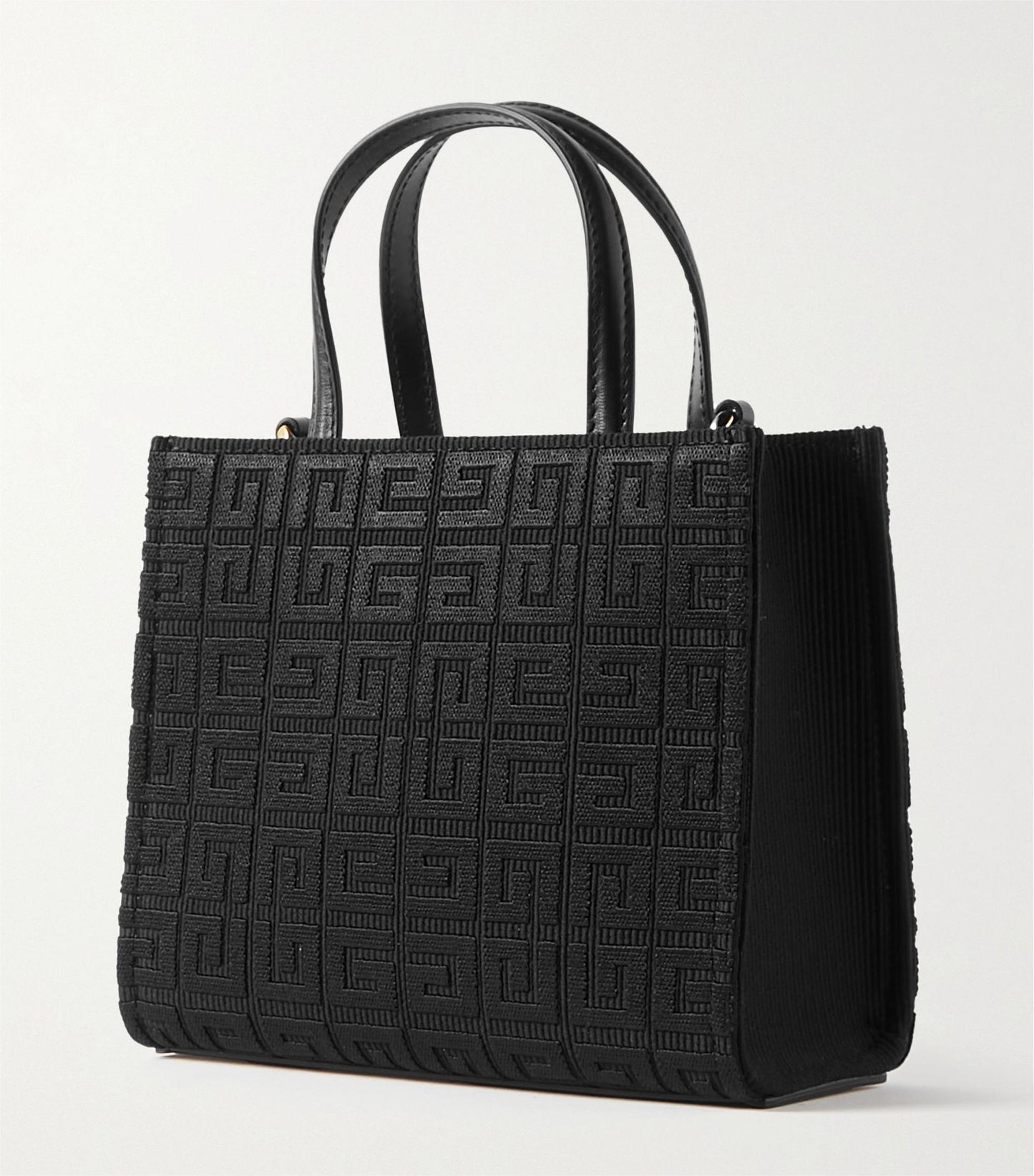 GIVENCHY G-Tote mini leather-trimmed canvas-jacquard tote