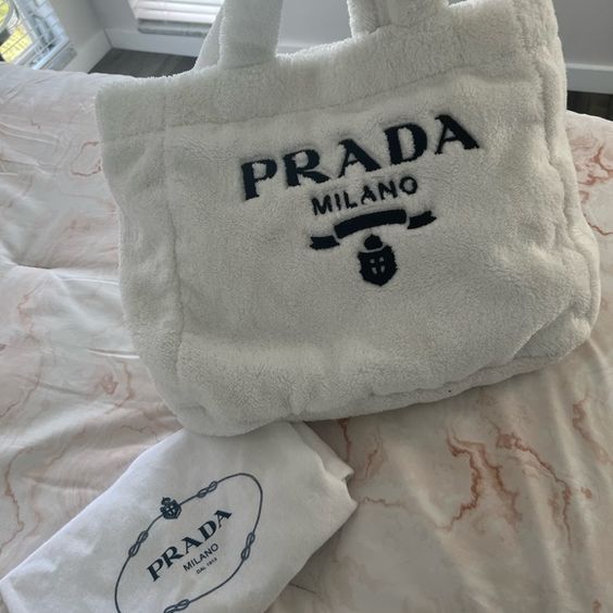 Terry Tote Prada Bag In White