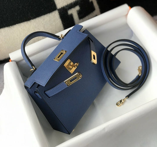 Hermes Handle Bag 19cm Blue