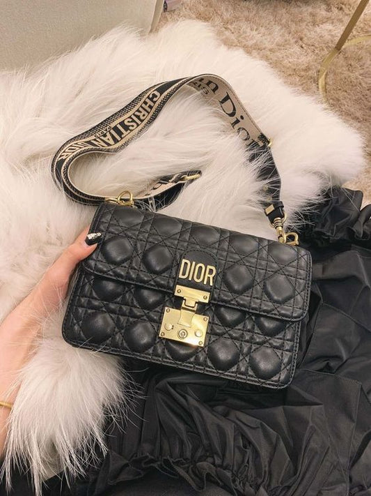 CD Dior Dioraddict Cannage calfskin flap shoulder bag