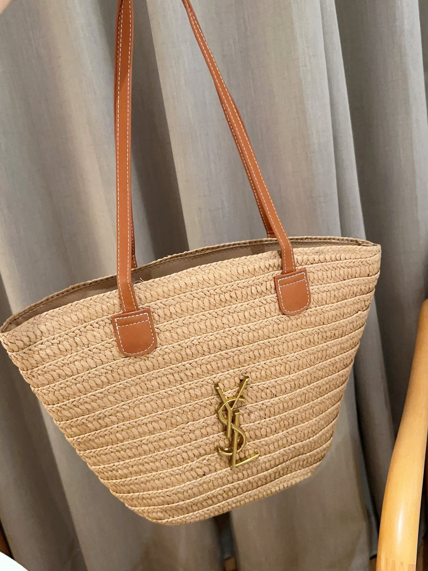 SAINT LAURENT ysl straw basket tote bag Tote