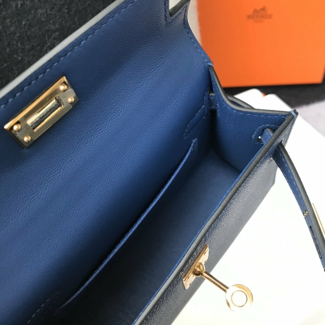 Hermes Handle Bag 19cm Blue