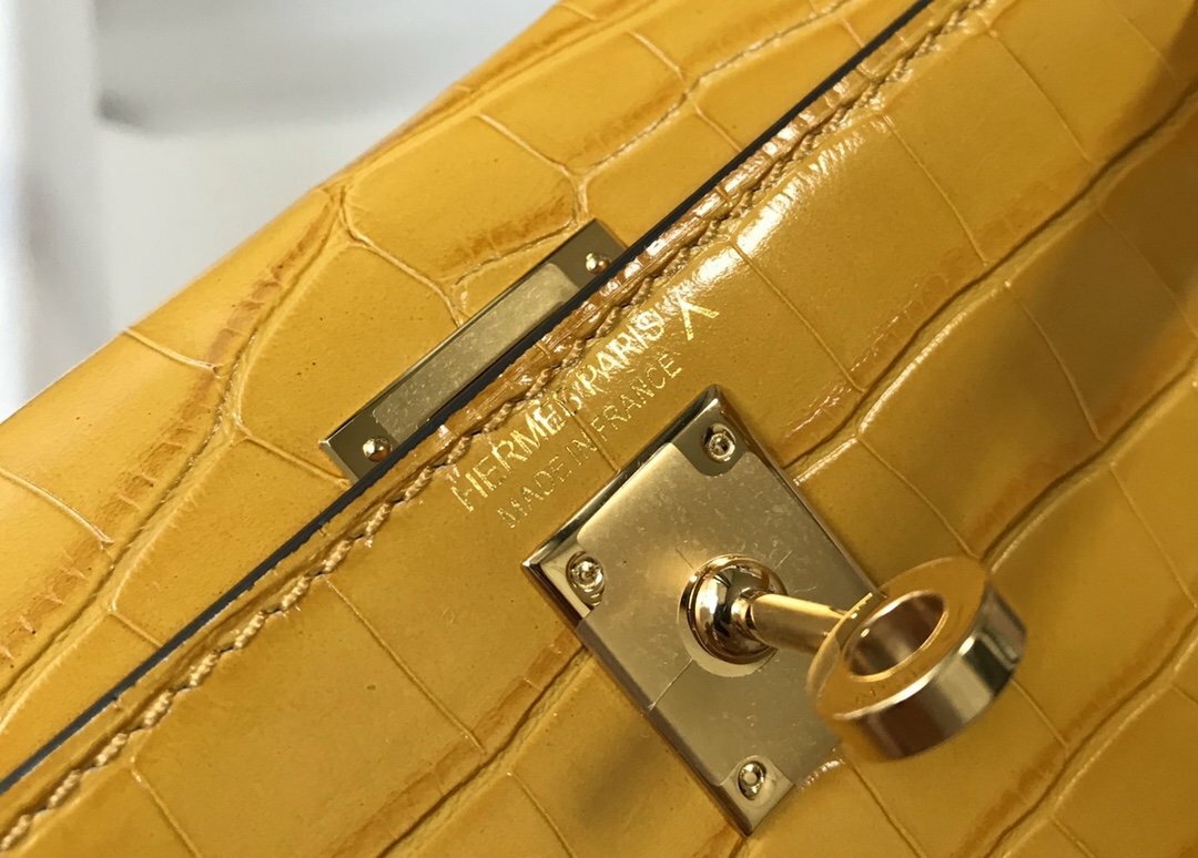 Hermes Handle Bag 19cm Yellow