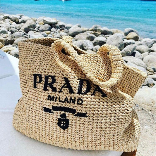 Prada Raffia Bag Handbag Beach Bag for Summer