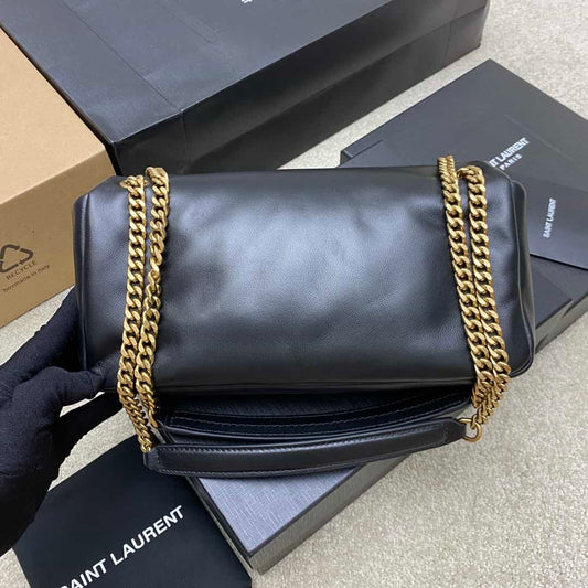 Saint Laurent  black lambskin chain handbag