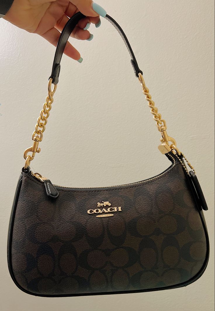 Coach Teri Shoulder Bag In Signature Canvas in Brown