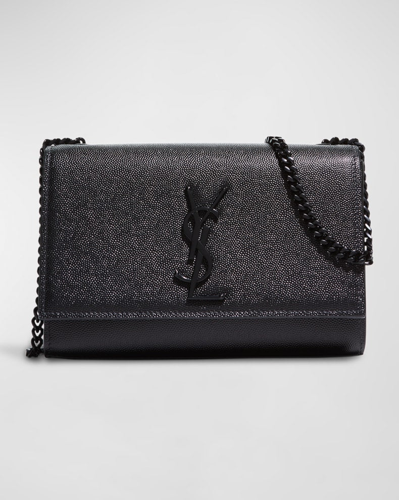 YSL Small Kate 20 Grain de Poudre Black Hardware 20x13.5x5.5cm