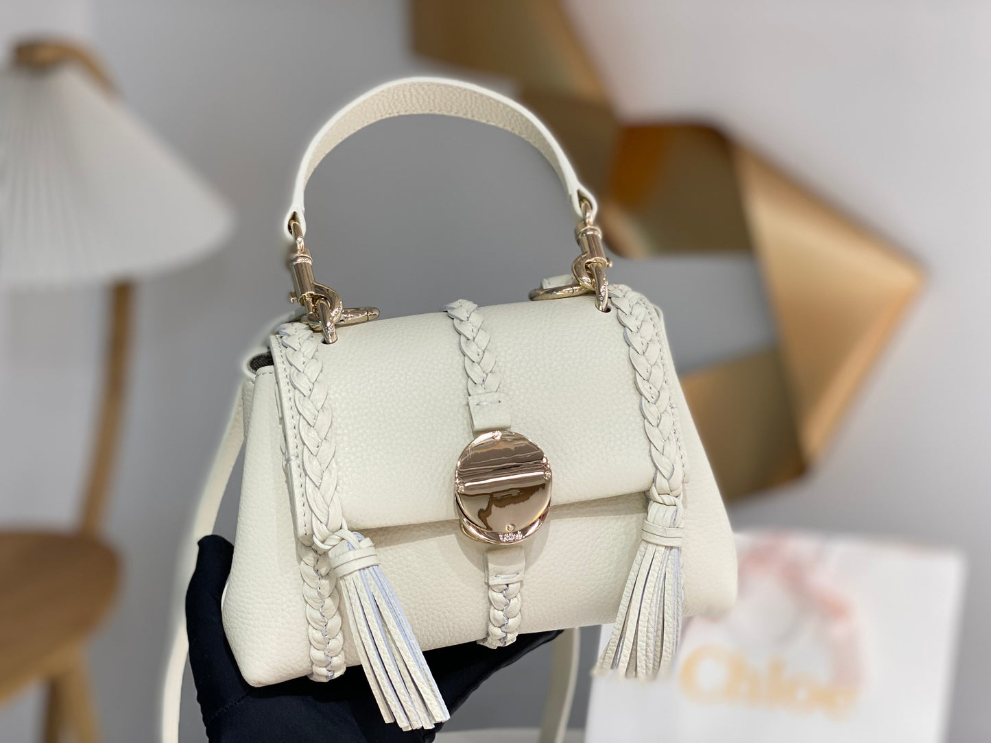 Chloe Penelope Mini White Bag - 22x14x9cm