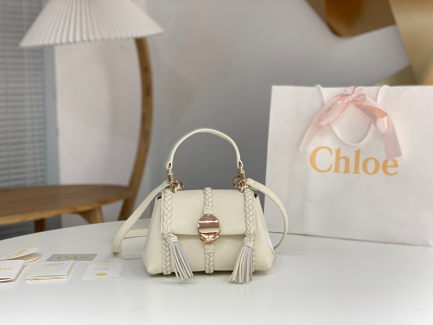 Chloe Penelope Mini White Bag - 22x14x9cm