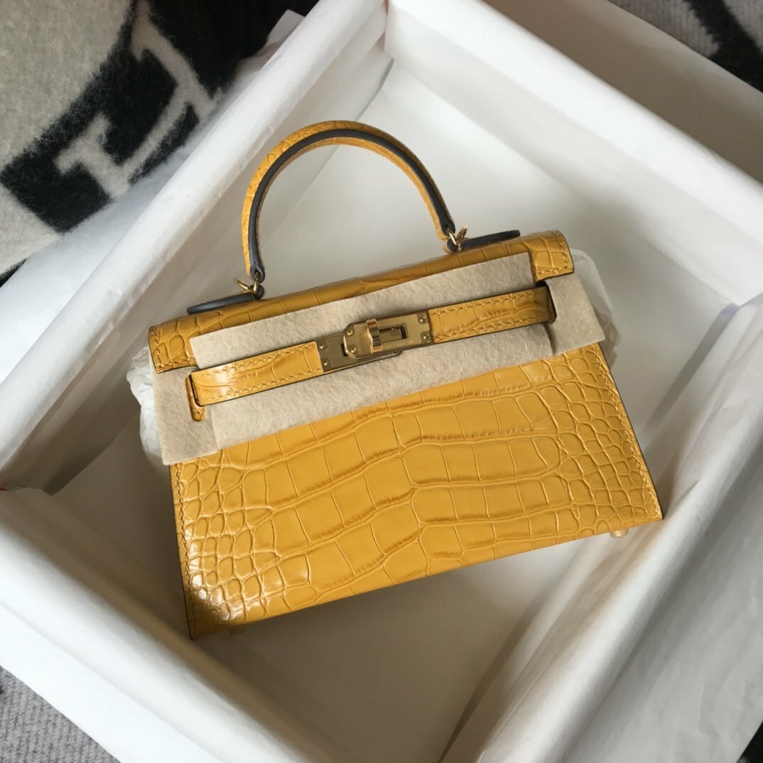 Hermes Handle Bag 19cm Yellow