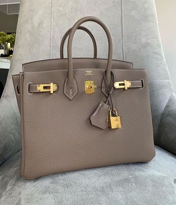 Hermes original togo leather birkin 30cm bag in Gray