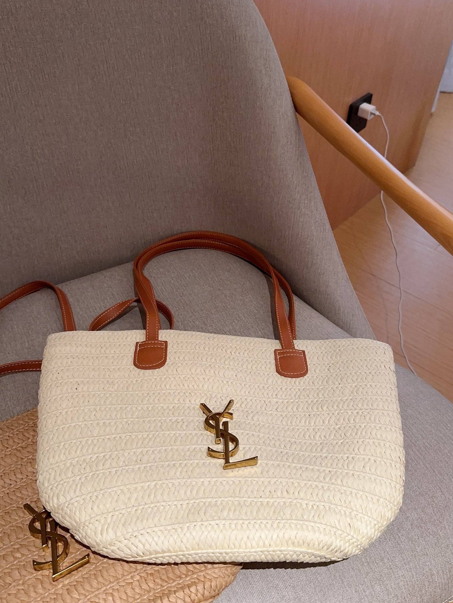 SAINT LAURENT ysl straw basket tote bag Tote