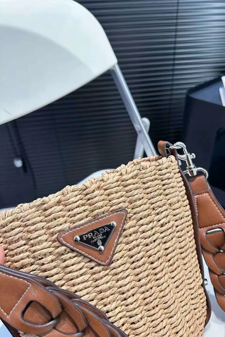 Prada Woven Bucket Bag