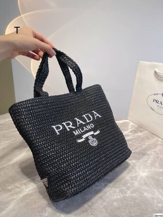 Prada Raffia Bags-Black