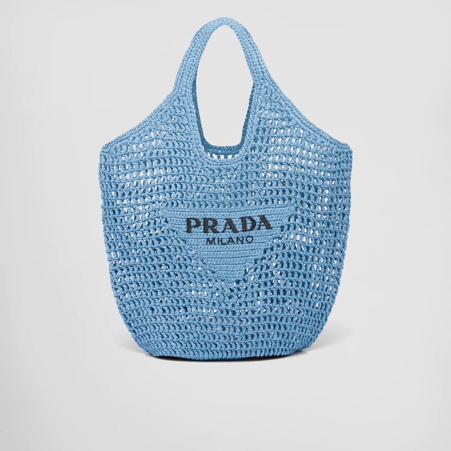 Prada Raffia Tote Bag-Blue