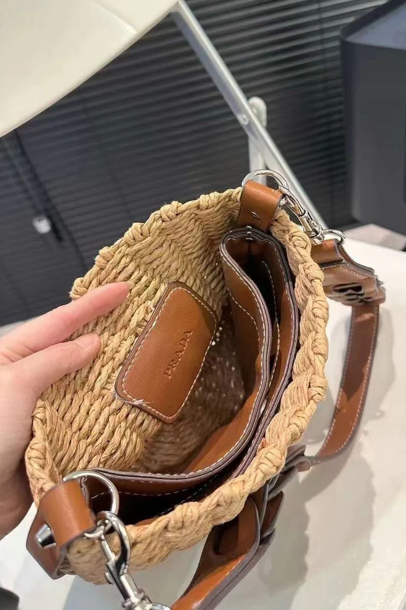 Prada Woven Bucket Bag