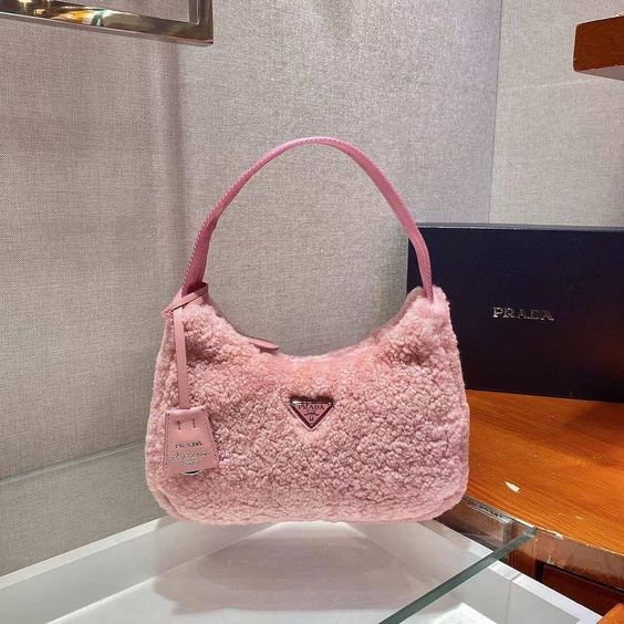 Prada Shearling Hobo Bag