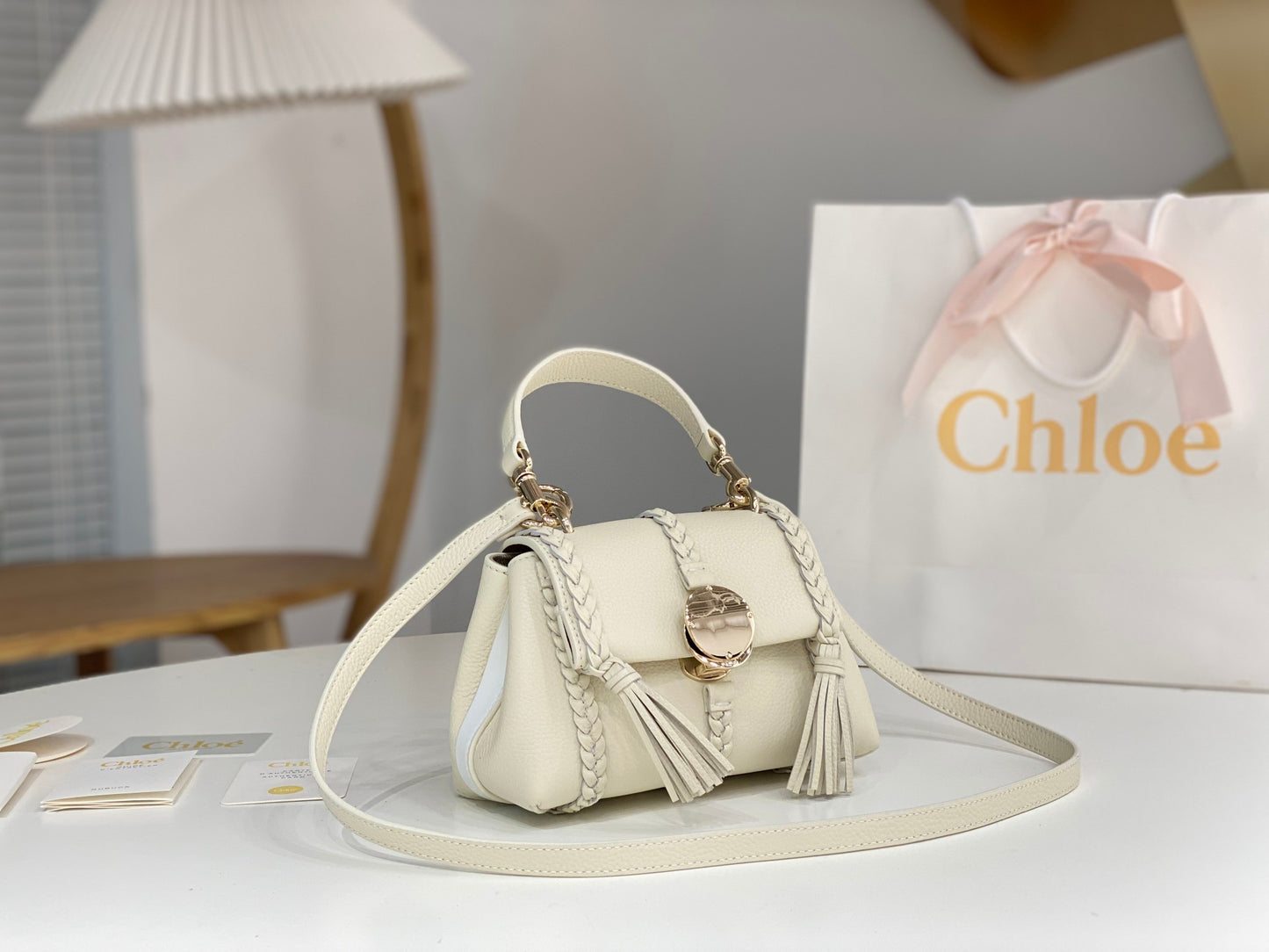 Chloe Penelope Mini White Bag - 22x14x9cm