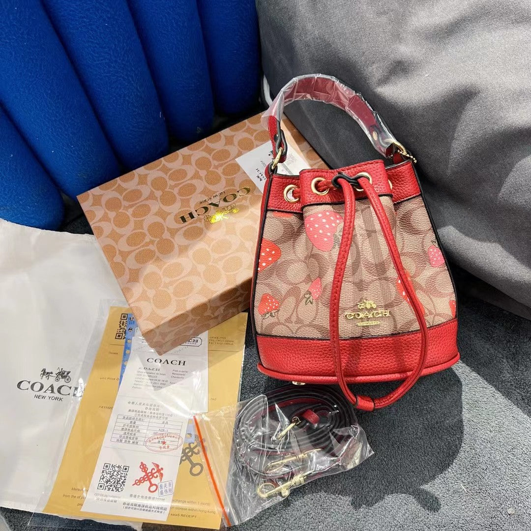 Coa Strawberry Bucket Bag