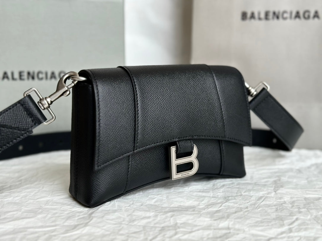 Balenciaga Downtown Crossbody Black Bag - 20x5x13cm