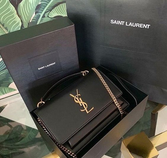 Bagsaaa YSL Solferino Medium Satchel in box black leather - 23 X 16 X 6 CM