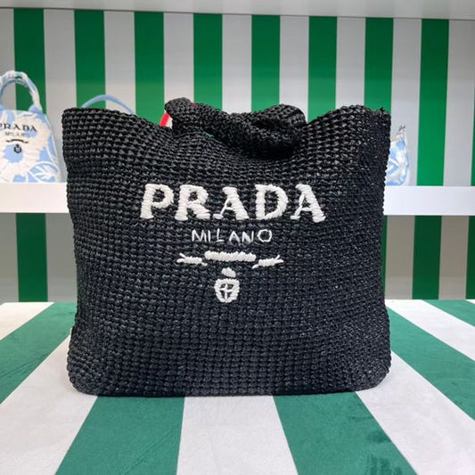 Prada Raffia Bags-Black