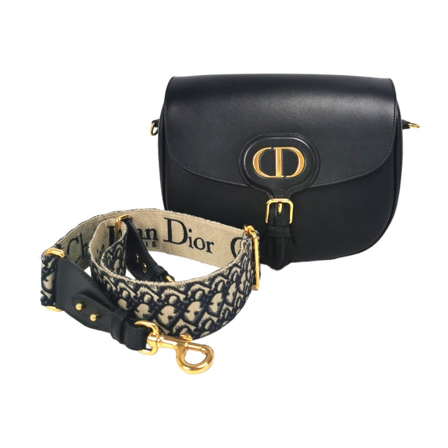 DIOR BOBBY BAG LARGE BLACK BOX CALFSKIN