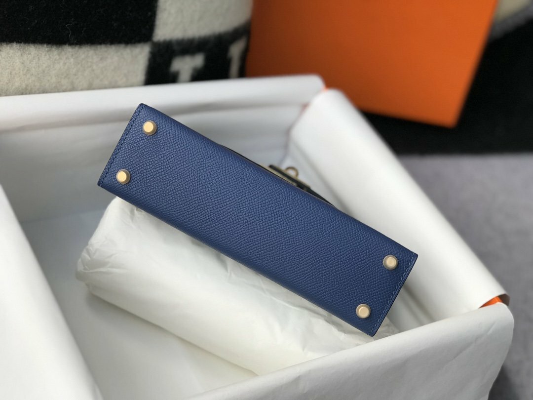 Hermes Handle Bag 19cm Blue