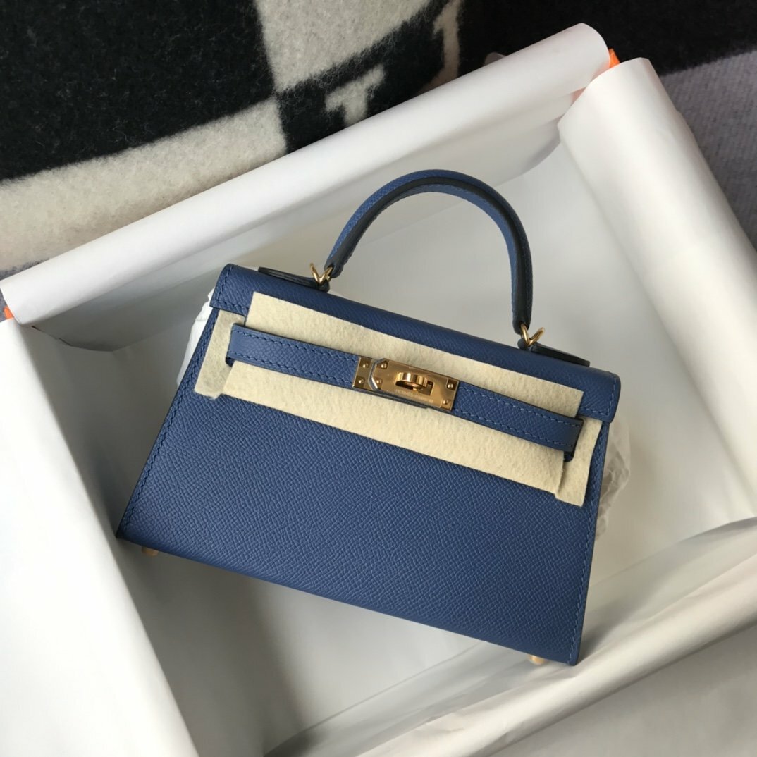 Hermes Handle Bag 19cm Blue