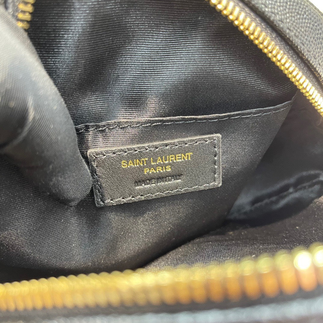 YSL Bolsa transversal Vinyle Redonda Black 17 x 17 x 5.5 cm