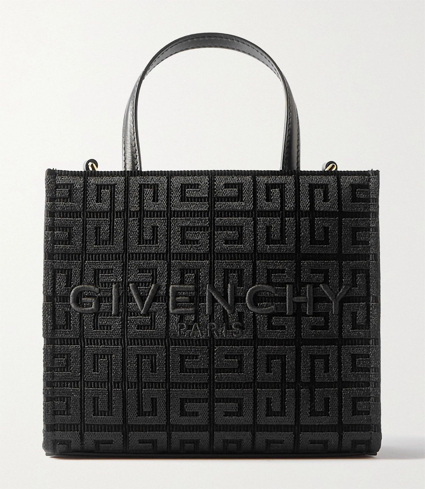 GIVENCHY G-Tote mini leather-trimmed canvas-jacquard tote