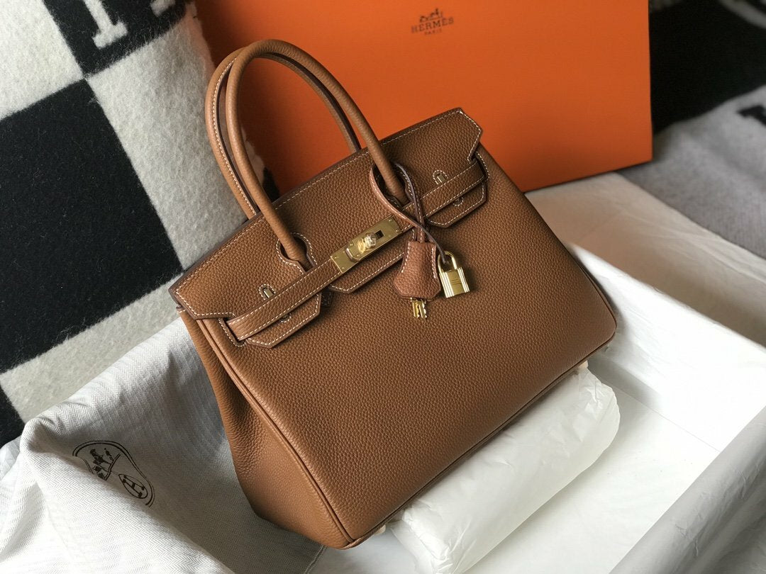 Hermes HMS Handle Bag 30cm Brown