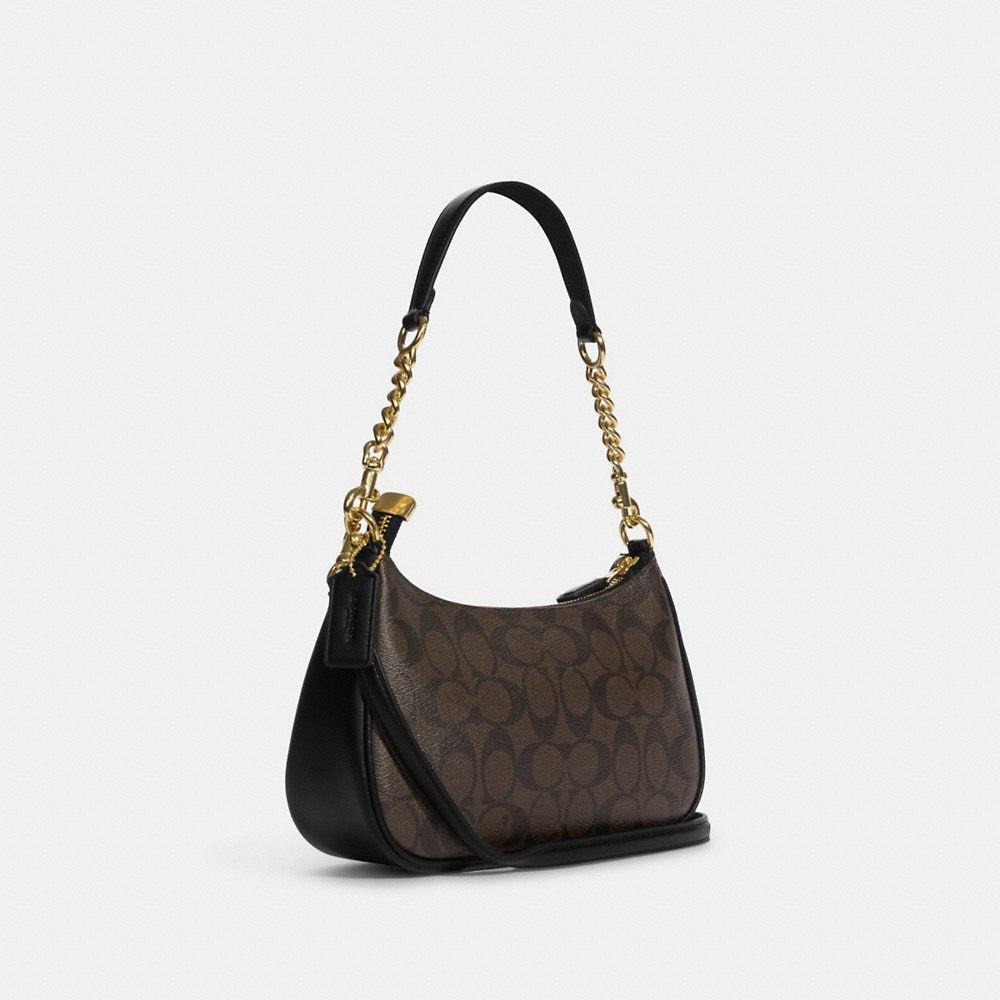 Coach Teri Shoulder Bag In Signature Canvas in Brown