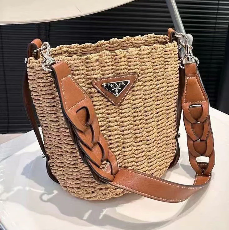 Prada Woven Bucket Bag