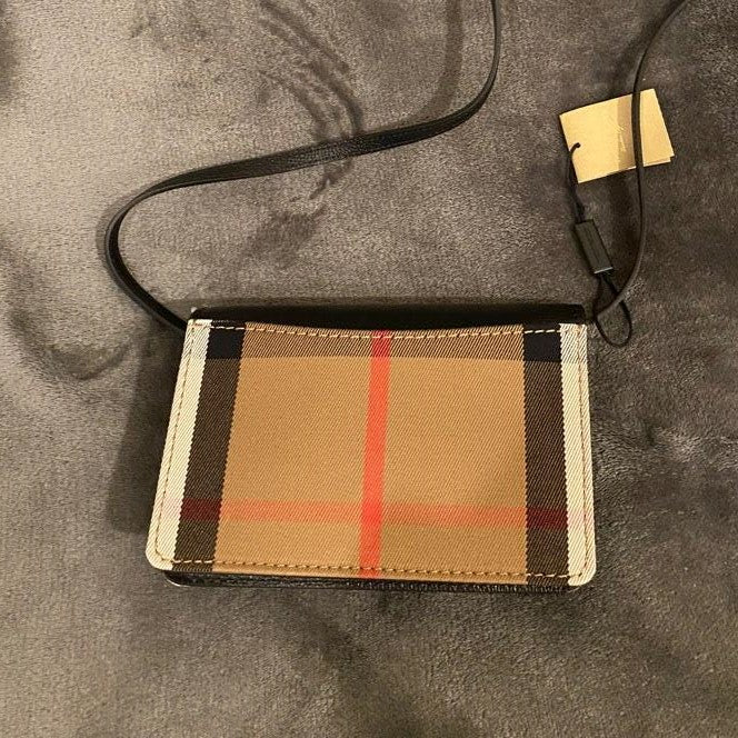 BB classic plaid fabric small square bag