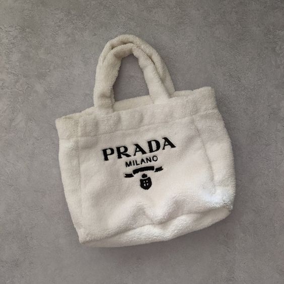 Terry Tote Prada Bag In White