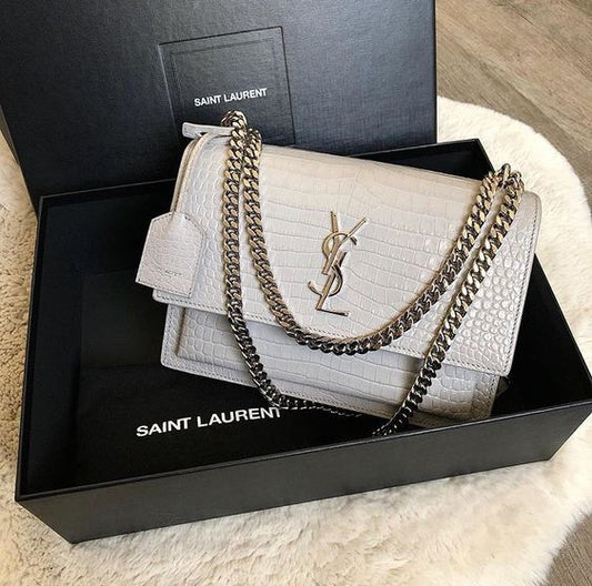 Bagsaaa YSL Solferino Medium Satchel in box White leather - 23 X 16 X 6 CM