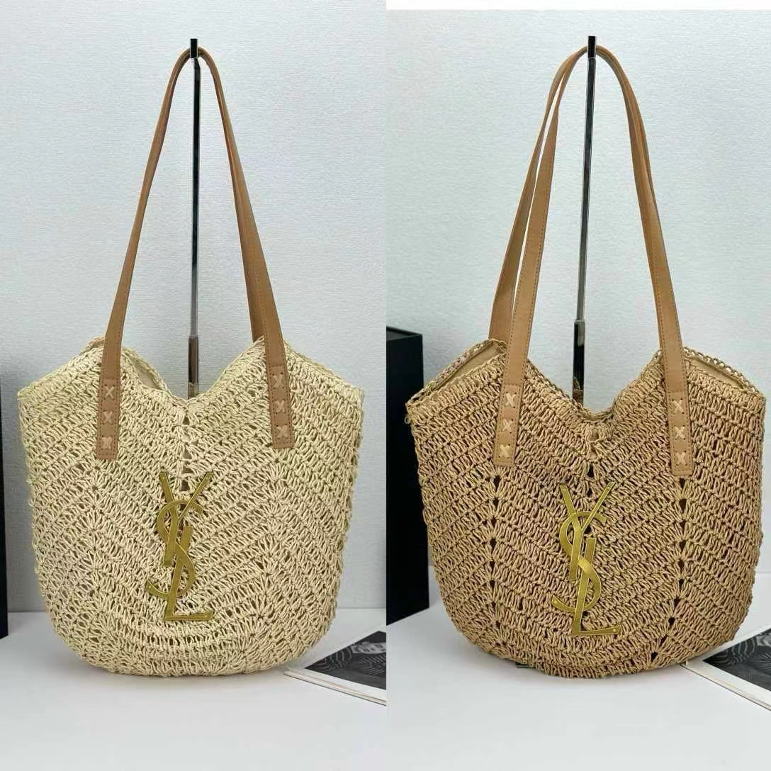 SAINT LAURENT YSL Raffia tote Bag