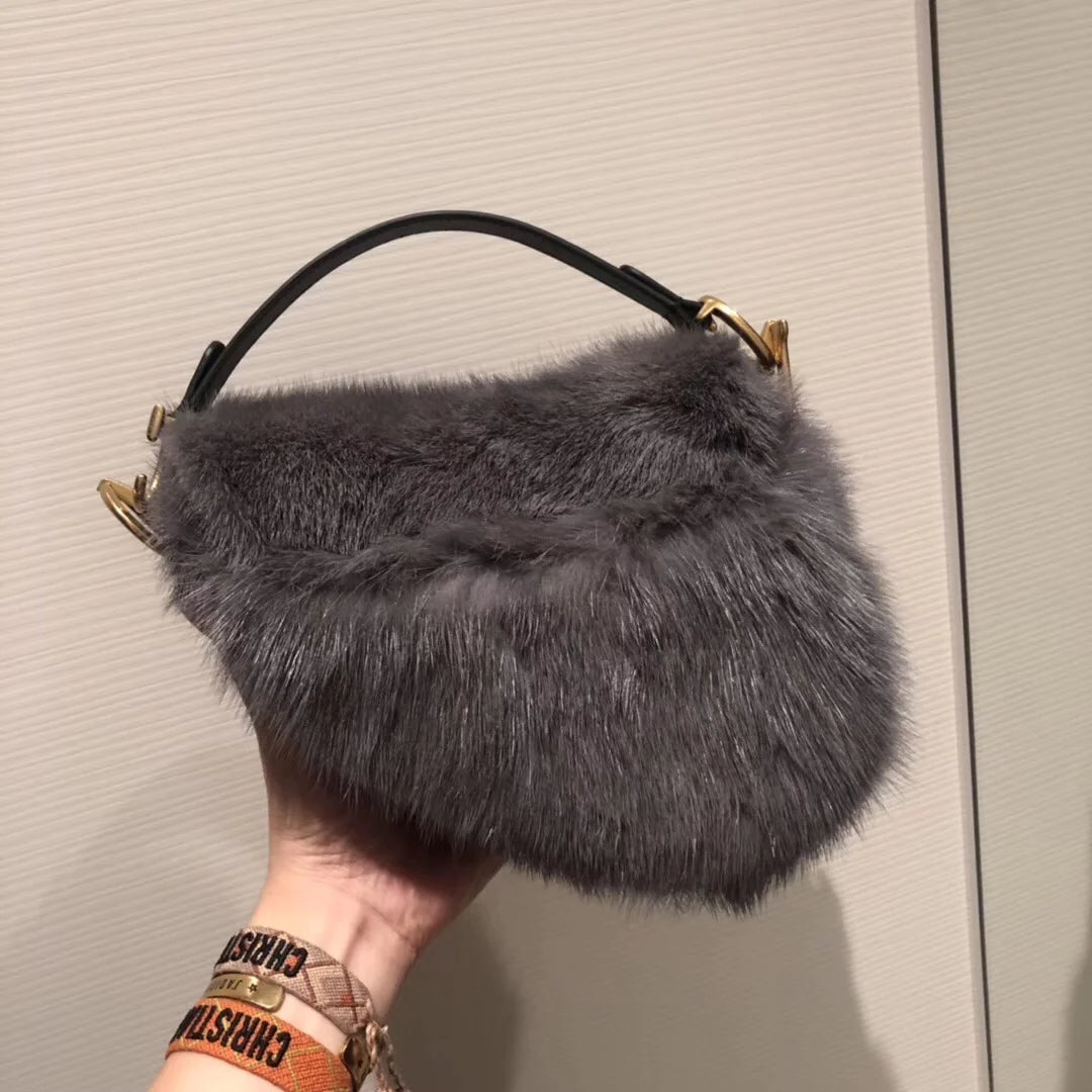 Dior Winter Saddle Bag In Grey