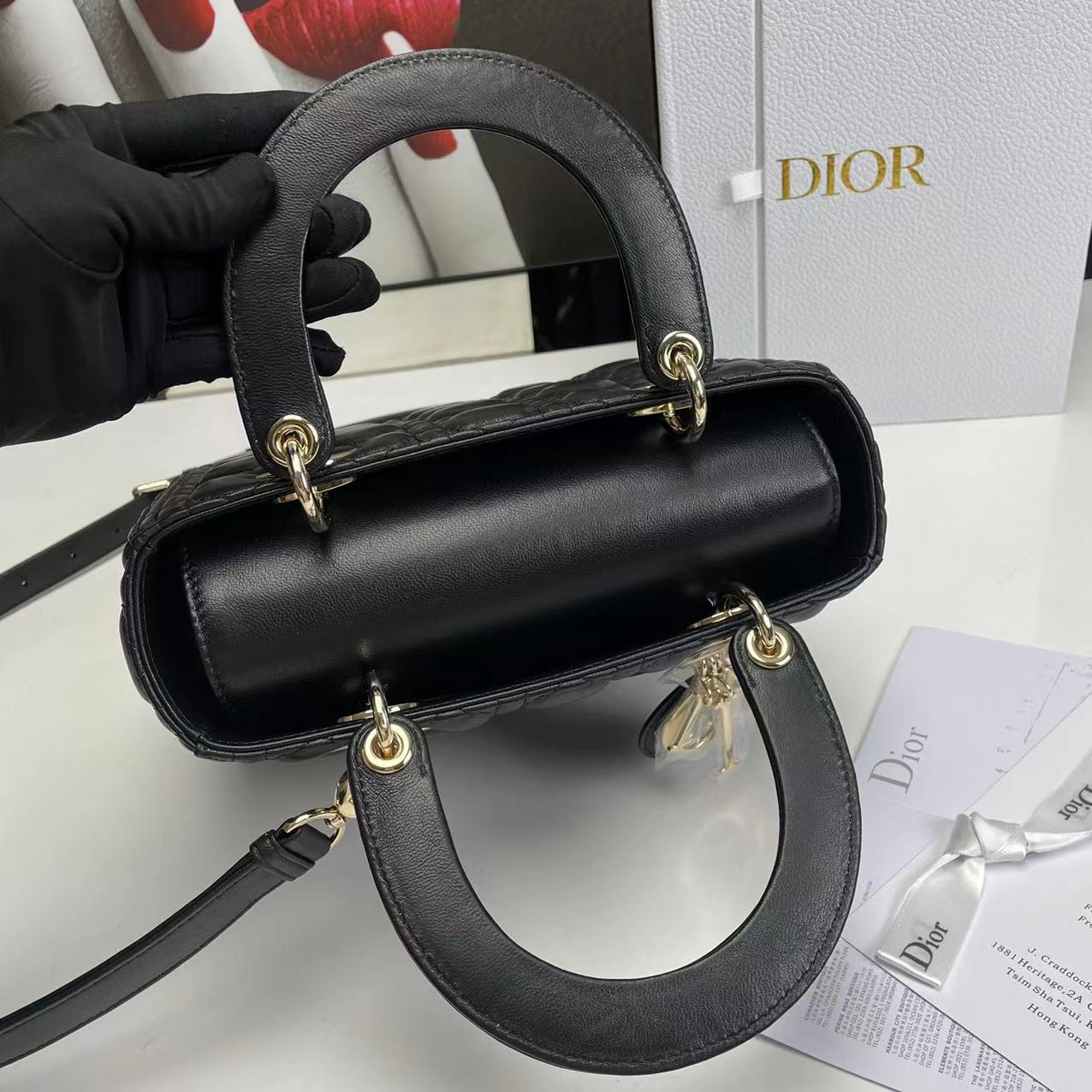 Dior Lady Medium Black Bag 24cm