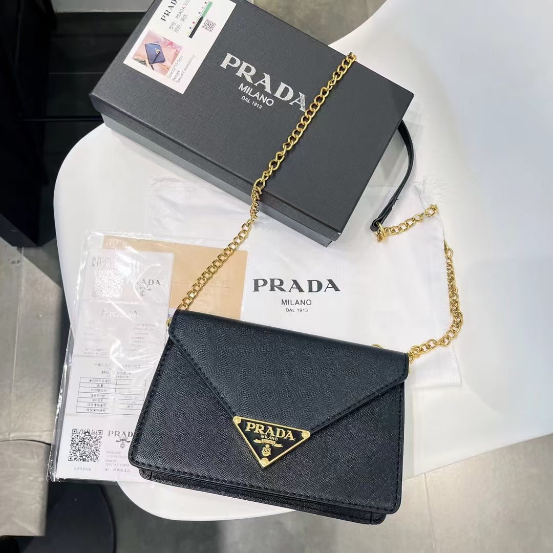 Pra cross pattern chain bag