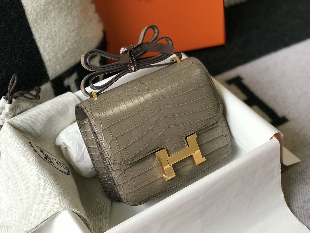 Hermes Mini Crossbody Bag 18cm Grey