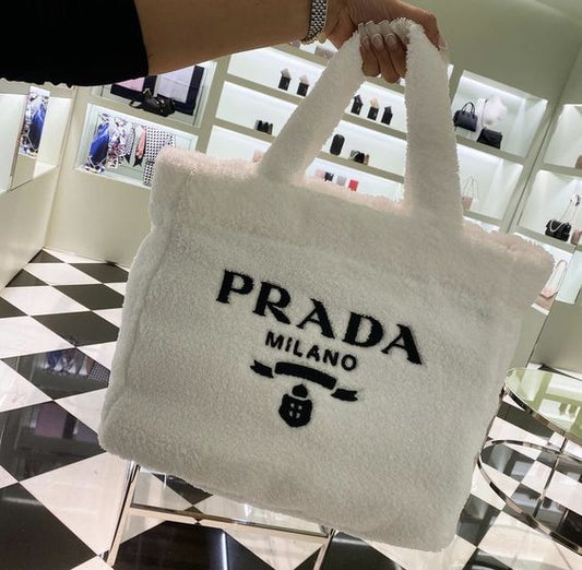 Terry Tote Prada Bag In White