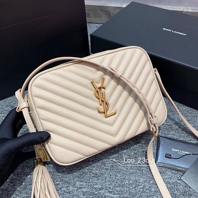 YSL LouLou Camera Bag 23 Beige Gold 23x16x6cm